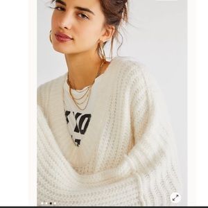 COPY - Free People Blue Bell V Neck Size Medium Ivory